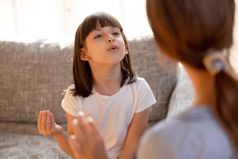 Female student communicating